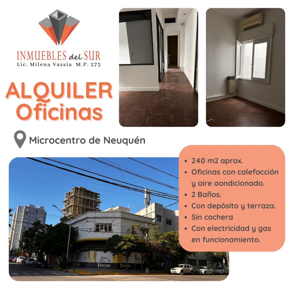 ALQUILER de OFICINAS en Microcentro de Neuquen