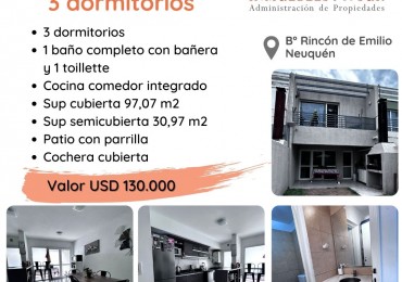 VENTA DUPLEX 3 DORMITORIOS EN NEUQUEN