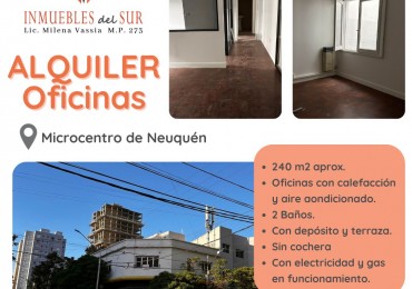 ALQUILER de OFICINAS en Microcentro de Neuquen